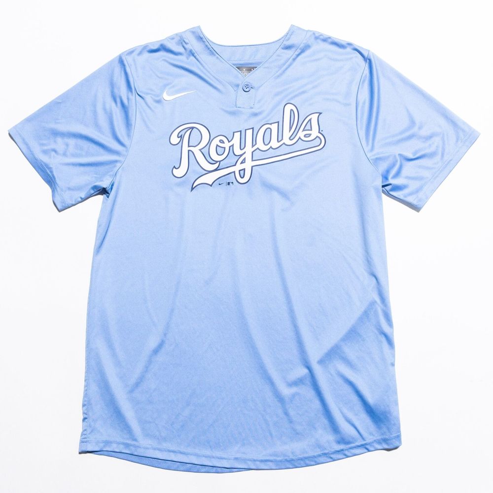 Kansas City Royals Nike Jersey Men's Medium Light Blue Baseball MLB 1-Button